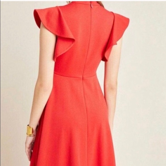 EUC Anthropologie-Maeve-Red-Deena-Mini-Dress Sz M - Picture 3 of 4